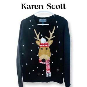 Karen Scott Christmas Holiday Sweater |Reindeer|Size Small